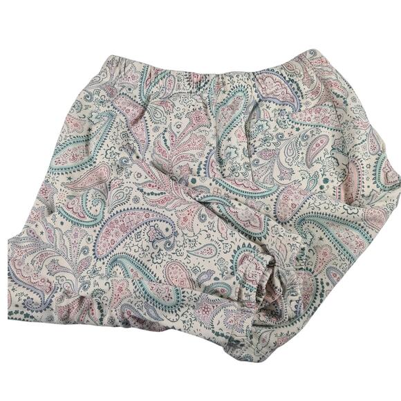 Teddy Fresh Cream Pink Green Paisley Jogger Sweatpants Pants M - Picture 2 of 3